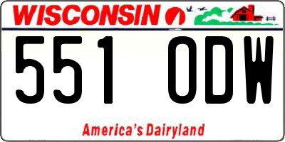 WI license plate 551ODW