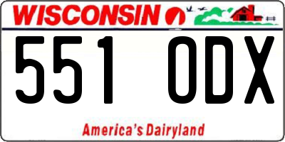 WI license plate 551ODX