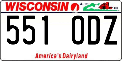 WI license plate 551ODZ