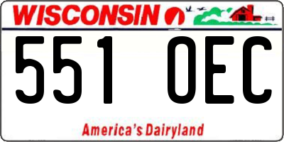 WI license plate 551OEC