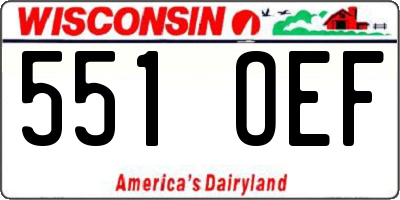 WI license plate 551OEF
