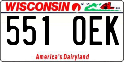 WI license plate 551OEK