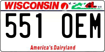 WI license plate 551OEM