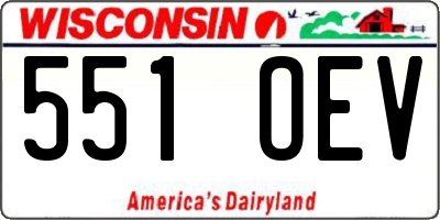 WI license plate 551OEV