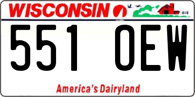 WI license plate 551OEW