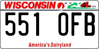 WI license plate 551OFB