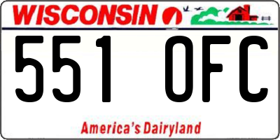 WI license plate 551OFC