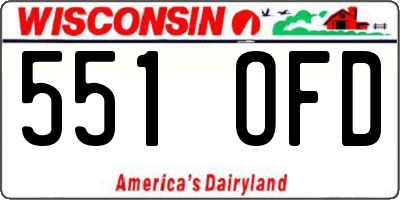 WI license plate 551OFD