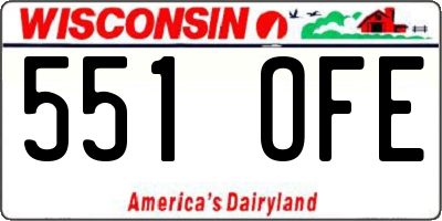 WI license plate 551OFE