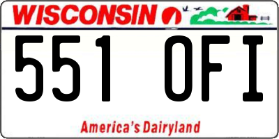 WI license plate 551OFI
