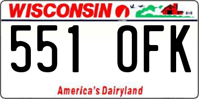 WI license plate 551OFK