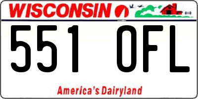 WI license plate 551OFL