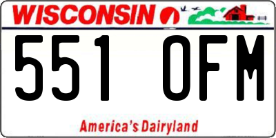 WI license plate 551OFM