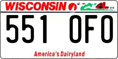 WI license plate 551OFO