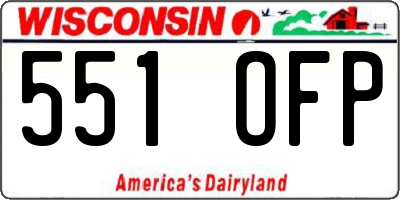 WI license plate 551OFP