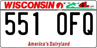 WI license plate 551OFQ