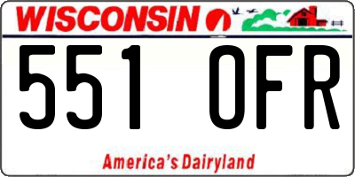 WI license plate 551OFR
