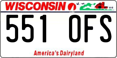 WI license plate 551OFS
