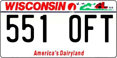 WI license plate 551OFT