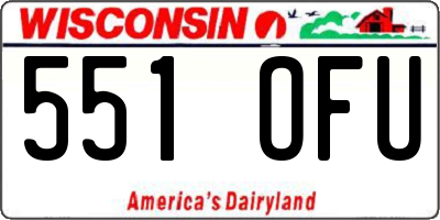 WI license plate 551OFU