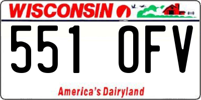 WI license plate 551OFV