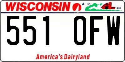 WI license plate 551OFW
