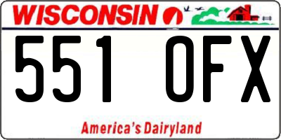 WI license plate 551OFX