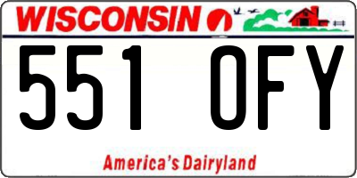 WI license plate 551OFY