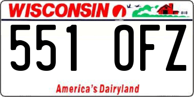 WI license plate 551OFZ