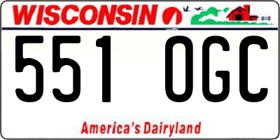WI license plate 551OGC