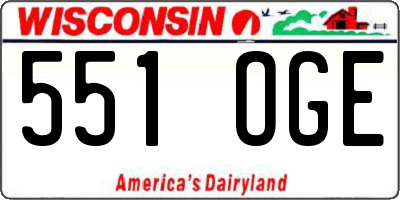 WI license plate 551OGE
