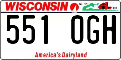 WI license plate 551OGH