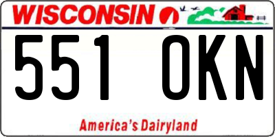 WI license plate 551OKN