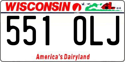 WI license plate 551OLJ