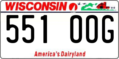 WI license plate 551OOG