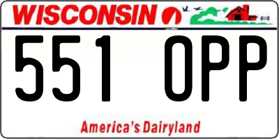 WI license plate 551OPP