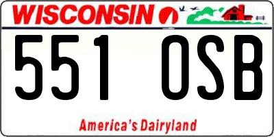 WI license plate 551OSB