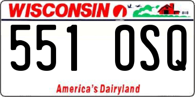 WI license plate 551OSQ