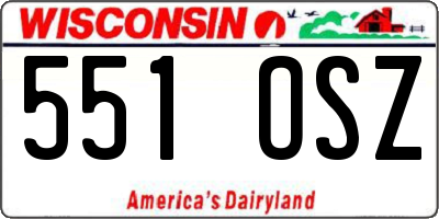 WI license plate 551OSZ