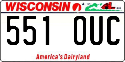 WI license plate 551OUC