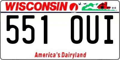 WI license plate 551OUI