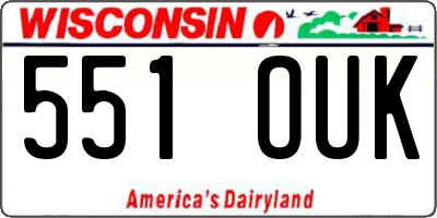 WI license plate 551OUK