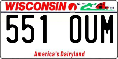 WI license plate 551OUM