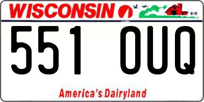 WI license plate 551OUQ