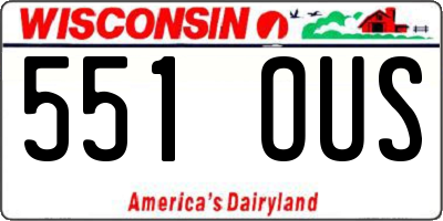 WI license plate 551OUS