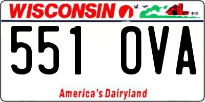 WI license plate 551OVA