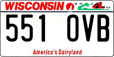 WI license plate 551OVB