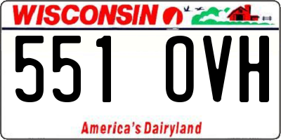 WI license plate 551OVH