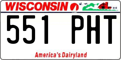 WI license plate 551PHT
