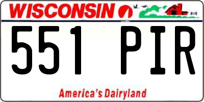 WI license plate 551PIR